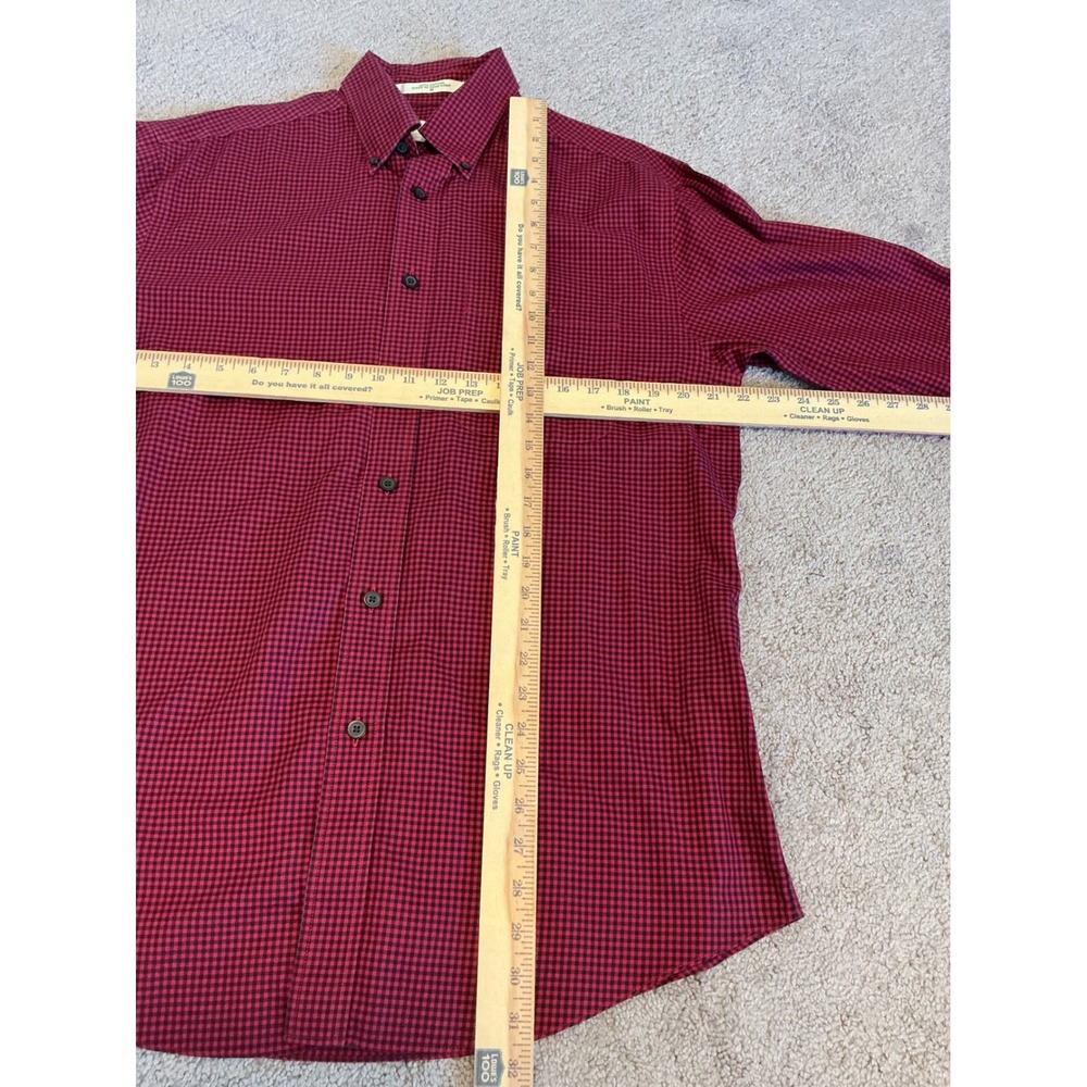 Orvis Sporting Traditions Mens Medium Red Black Micro Check Cotton Button Down - Picture 7 of 7